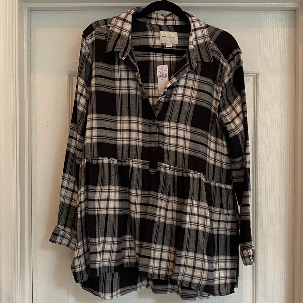 AEO Jeggings Fit Babydoll Flannel, Size L